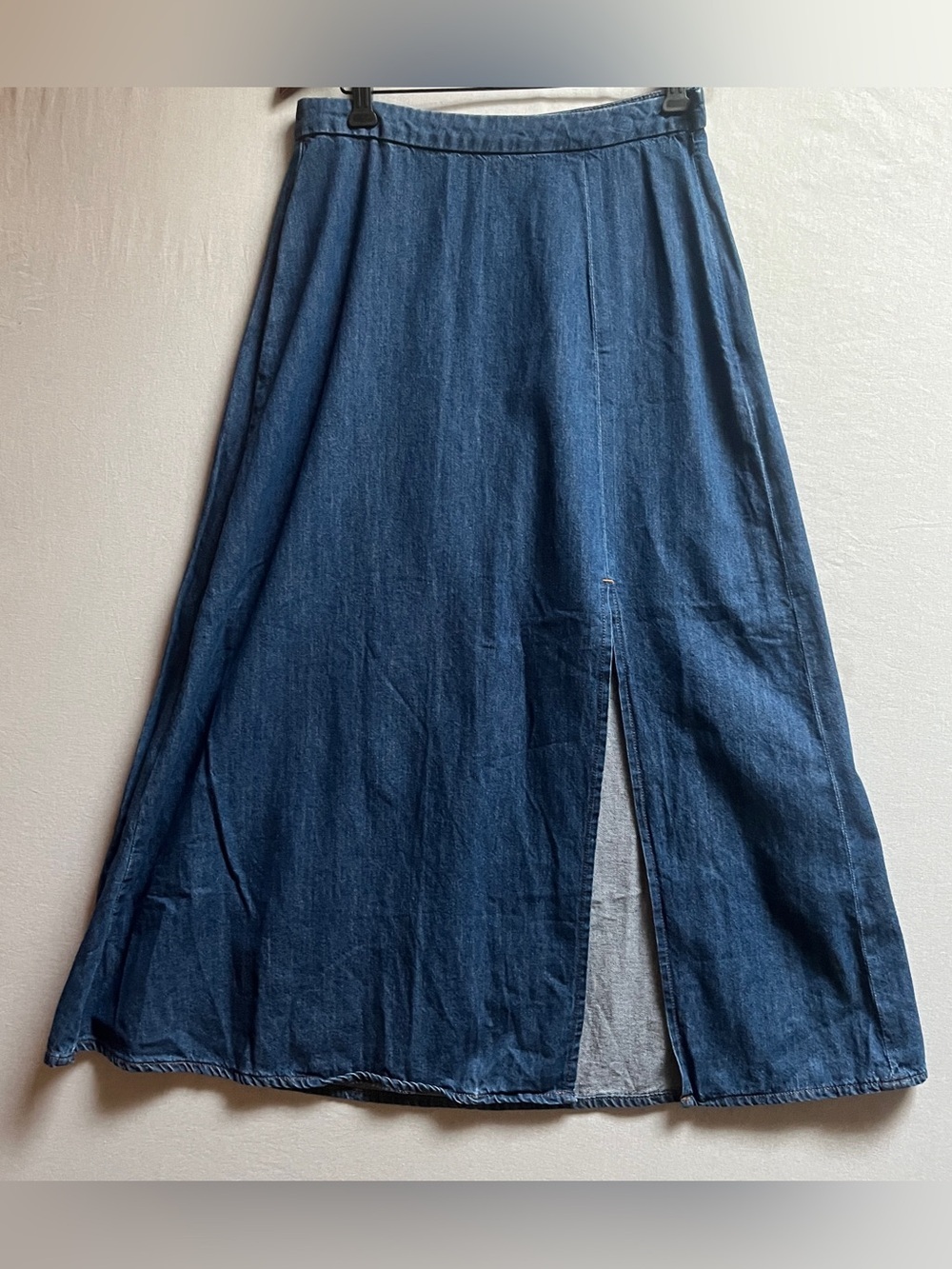 La Petite Étoile Paris Denim A-Line Front Slit Maxi Skirt 6